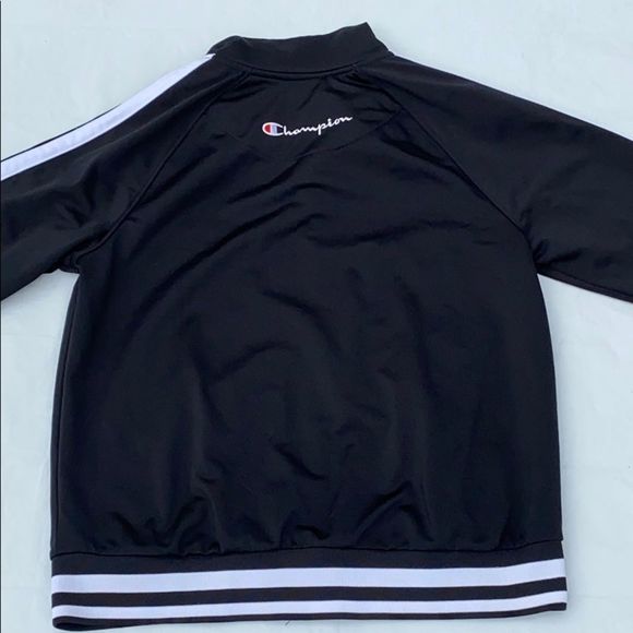 Champion nylon zip black jacket size Small EUC - Picture 8 of 9